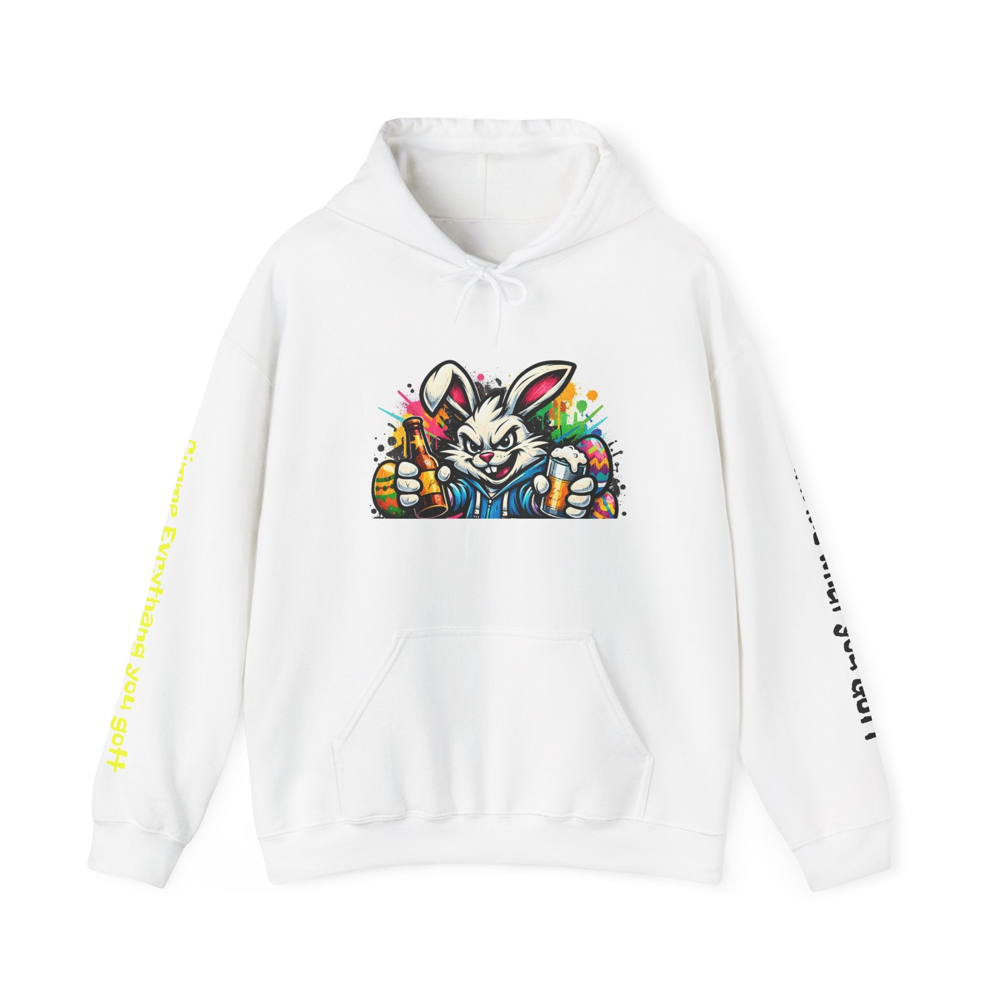 Easter Bunny Graffiti Hoodie — "Osterhäs" Colorful Street Art Pullover