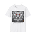 Unf0dable Tiger Emblem T-Shirt — Retro Aztec Jaguar Design with Red Eyes