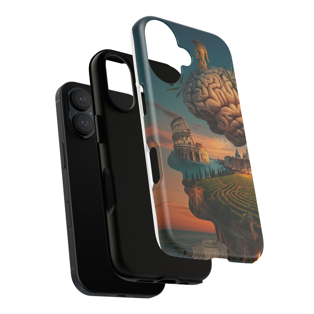 Surreal Brainscape Phone Case — Floating Mind with Colosseum Art