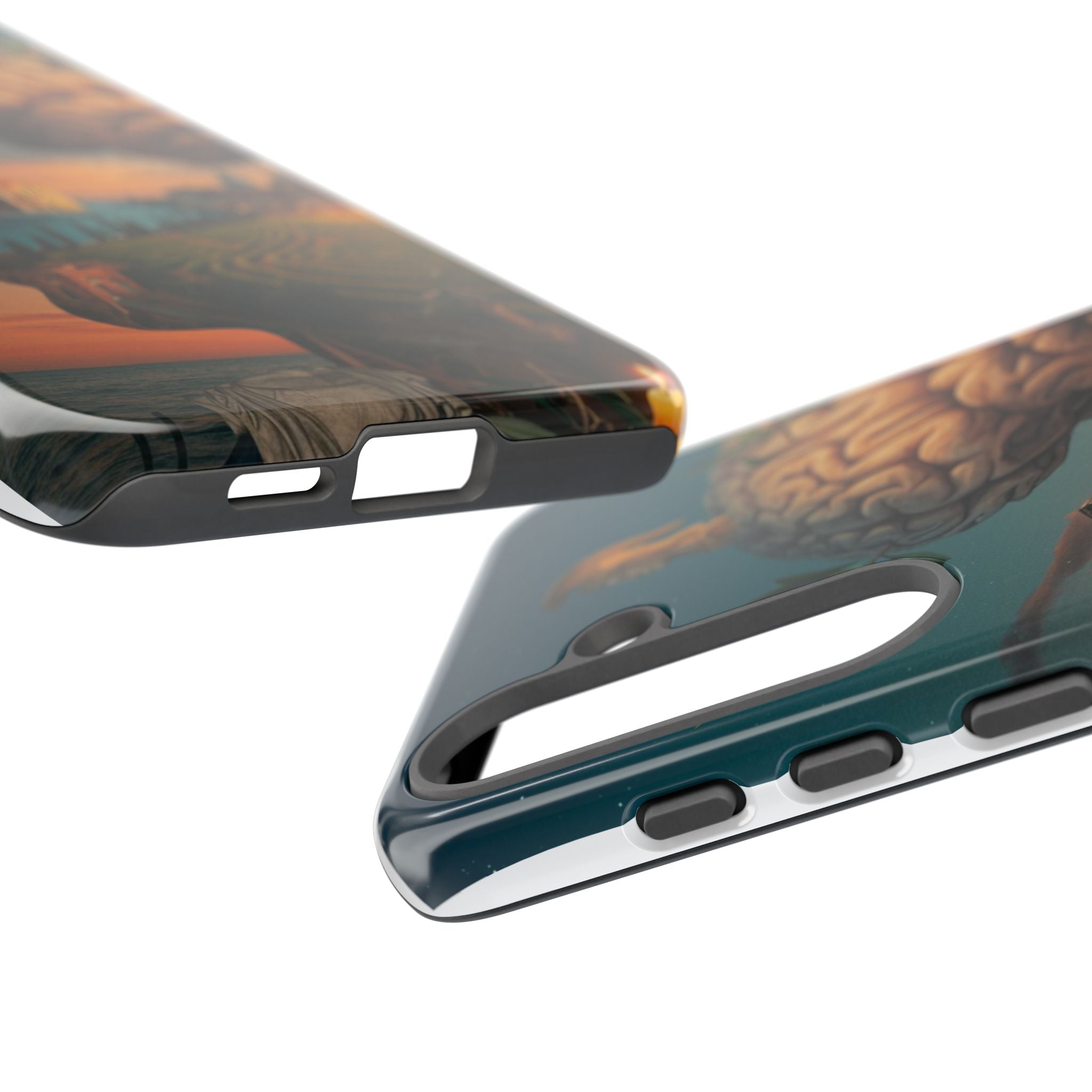 Surreal Brainscape Phone Case — Floating Mind with Colosseum Art