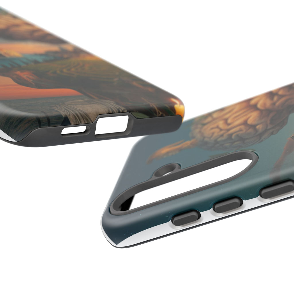 Surreal Brainscape Phone Case — Floating Mind with Colosseum Art