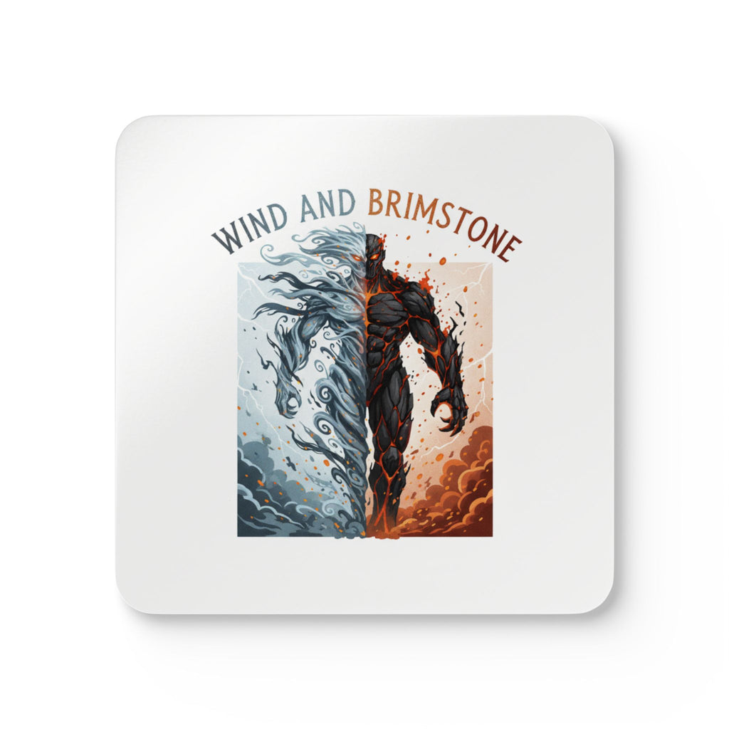 Wind and Brimstone Cork Coaster Set — Elemental Fire & Air Drink Coasters